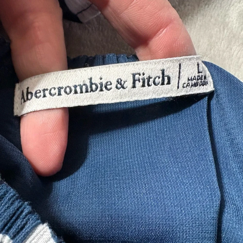 Abercrombie&Fitch NavyWhite Floral RuffleStrap SmockedMaxi DressCottage CoreSz L